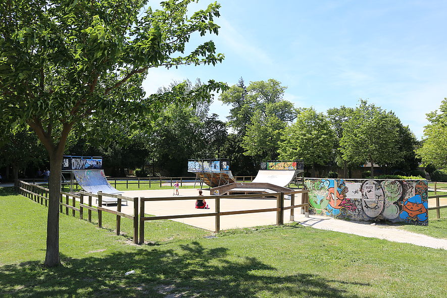 Le skate park au sein du Parc Gautier